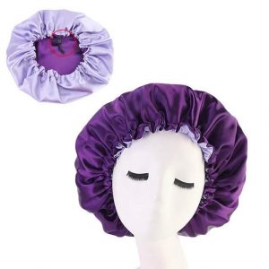 Bonnet Satin Réversible Violet & Mauve | Durags.fr