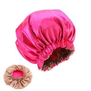 Bonnet Satin Réversible Fuchsia & Bronze | Durags.fr