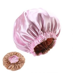 Bonnet Satin Réversible Rose & Bronze | Durags.fr