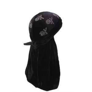 Durag Velours Black Skull