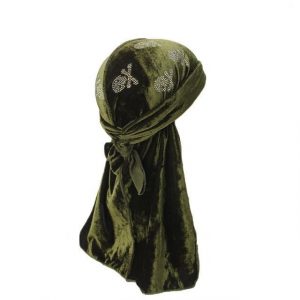 Durag Velours Green Skull