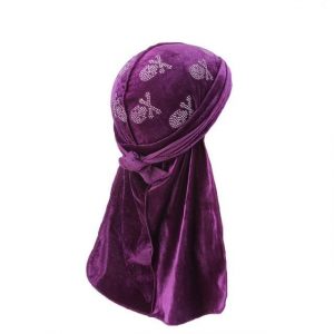 Durag Velours Purple Skull