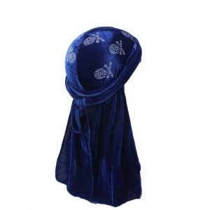 Durag Velours Royal Blue Skull