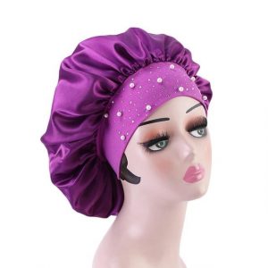 Bonnet de nuit en satin Violet | Durags.fr