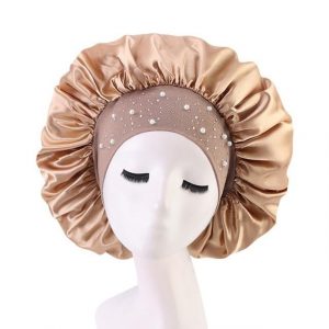 Bonnet de nuit en satin Beige | Durags.fr