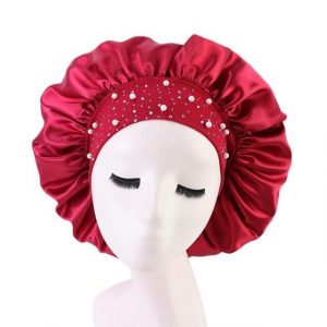 Bonnet de nuit en satin Rouge | Durags.fr