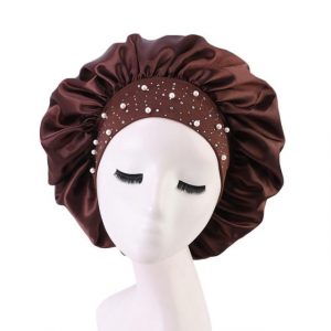 Bonnet de nuit en satin Marron | Durags.fr