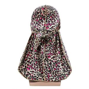 Durag Velours Leopard Rose