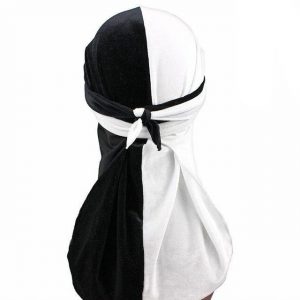 Durag Velours Blanc & Noir