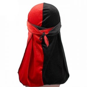 Durag Velours Rouge & Noir