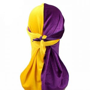 Durag Velours Jaune & Violet